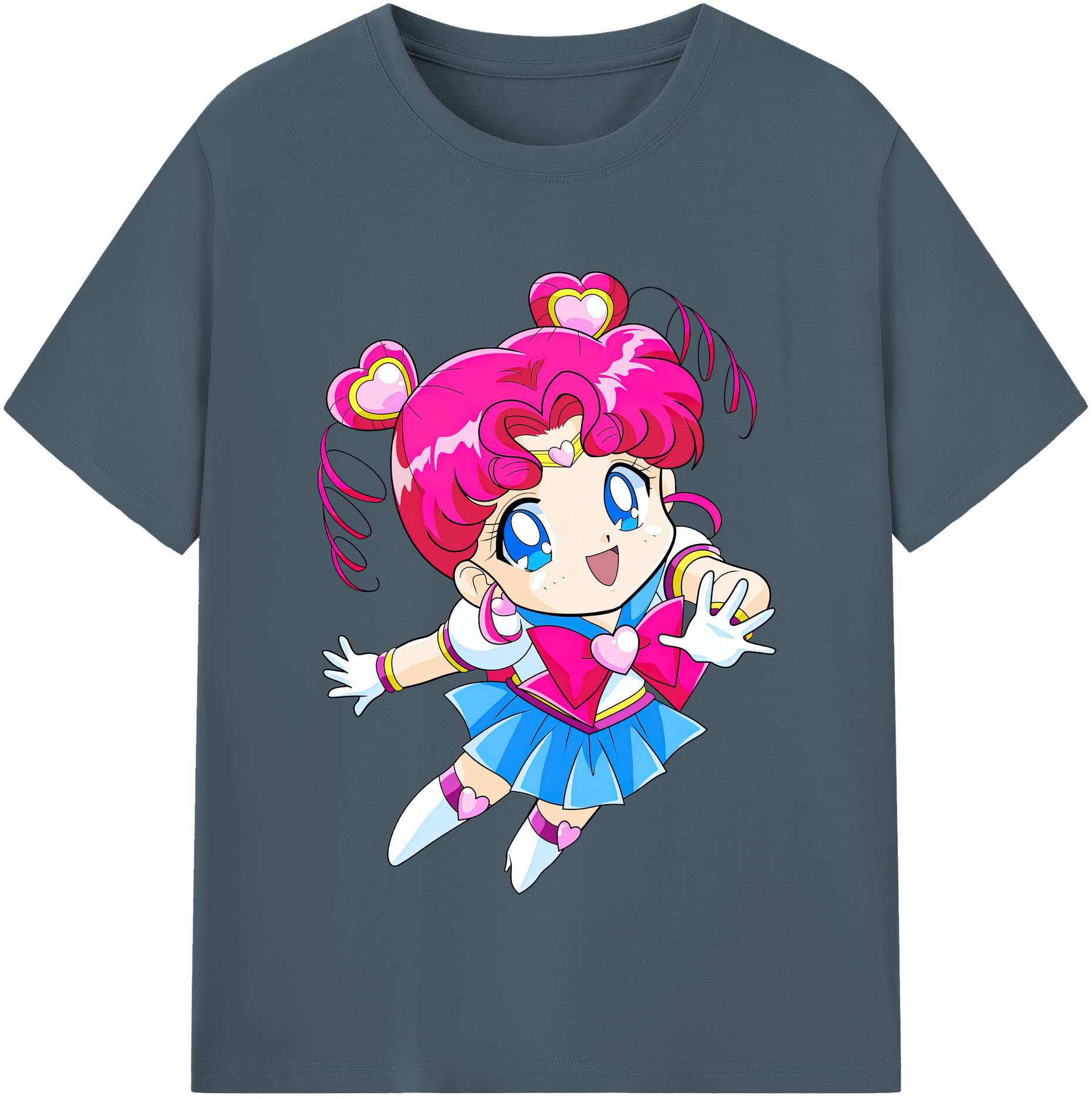 （画像用） 美少女戦士セーラームーン ちびうさ Sailor Moon Chibiusa Tsukino Usagi Small Lady Serenity 綿100％半袖Tシャツ（フロントプリント）